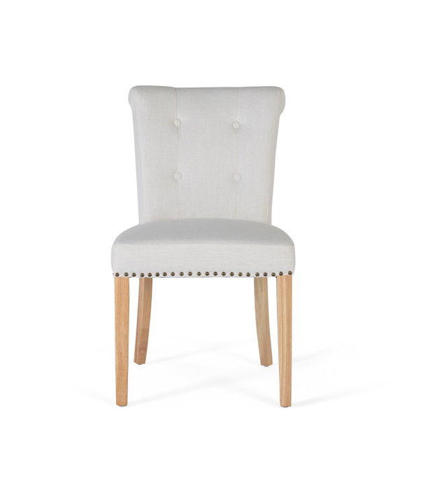GINER Y COLOMER Lote de 2 sillas de tela y madera beige